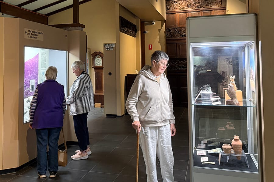 Visitors viewing exhibits inside the Abbey Museum gallery in Caboolture Queensland